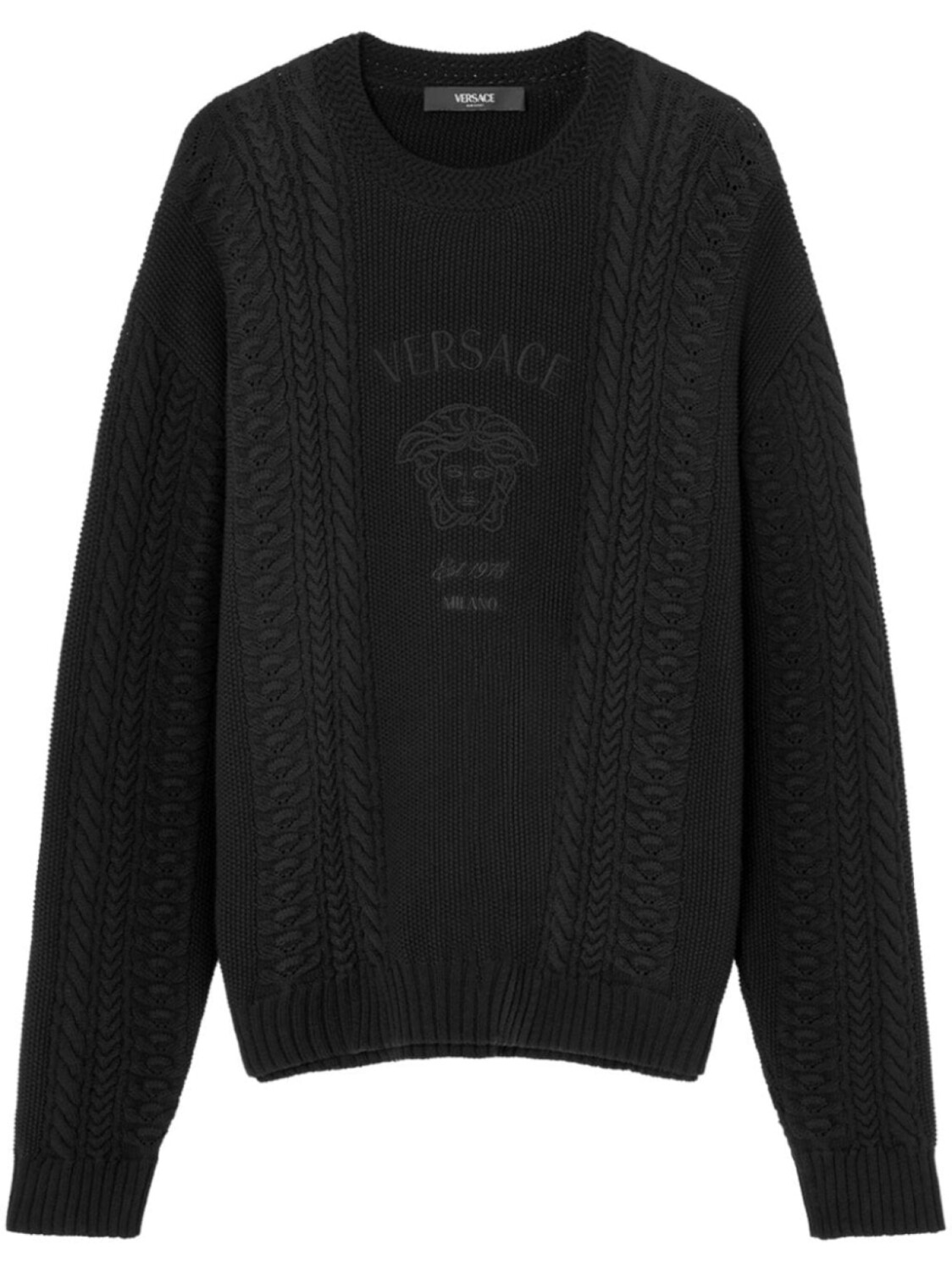 

Versace джемпер с вышитым логотипом, черный