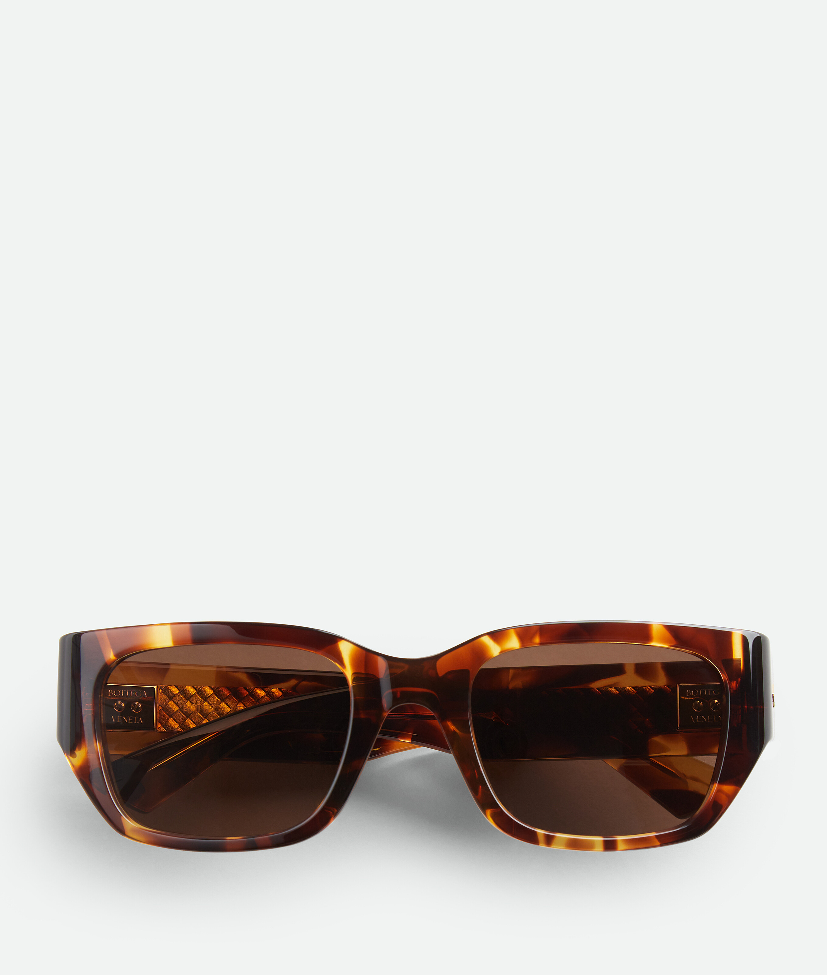 

Intrecciato square sunglasses BOTTEGA VENETA, коричневый/гавана
