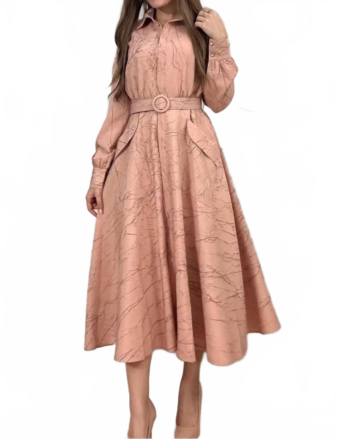 

Harriet & Mary Платье миди с длинными рукавами, розового цвета