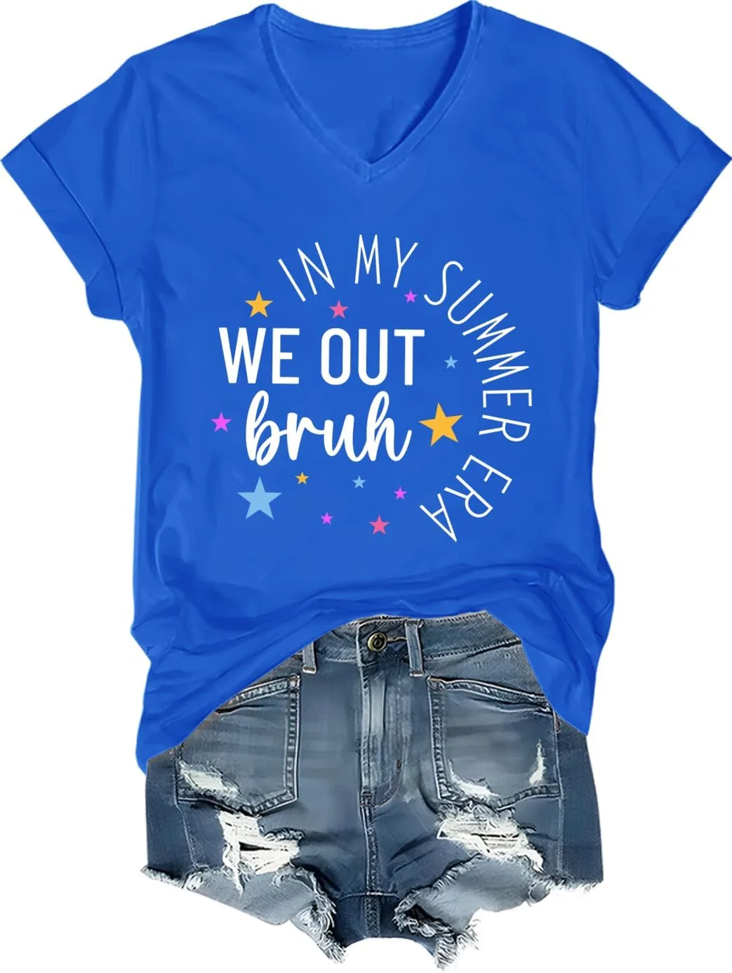 Футболка Bruh We Out Shirt, My Summer Era, V-образный вырез