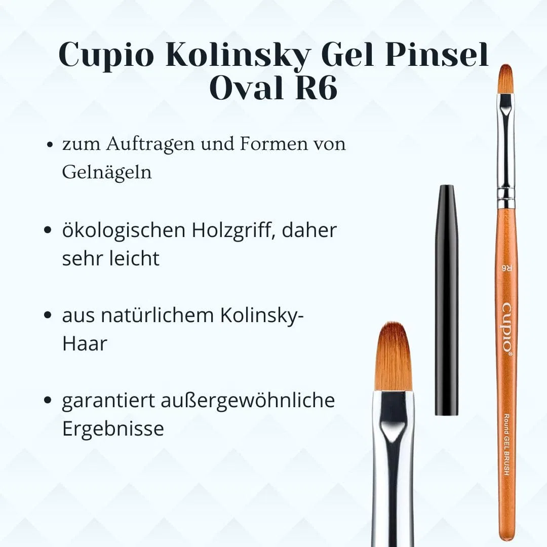 Кисть для геля Cupio Kolinsky Oval R6 Cupio — фото 2