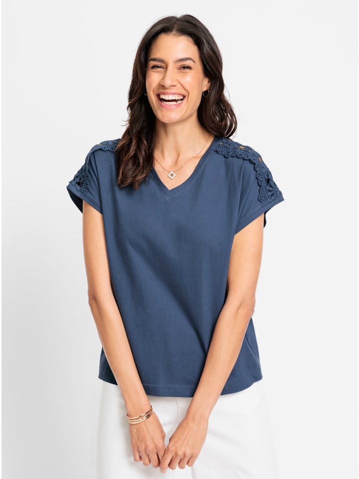 

Рубашка с V-образным вырезом из джинсовой ткани синего цвета WITT WEIDEN