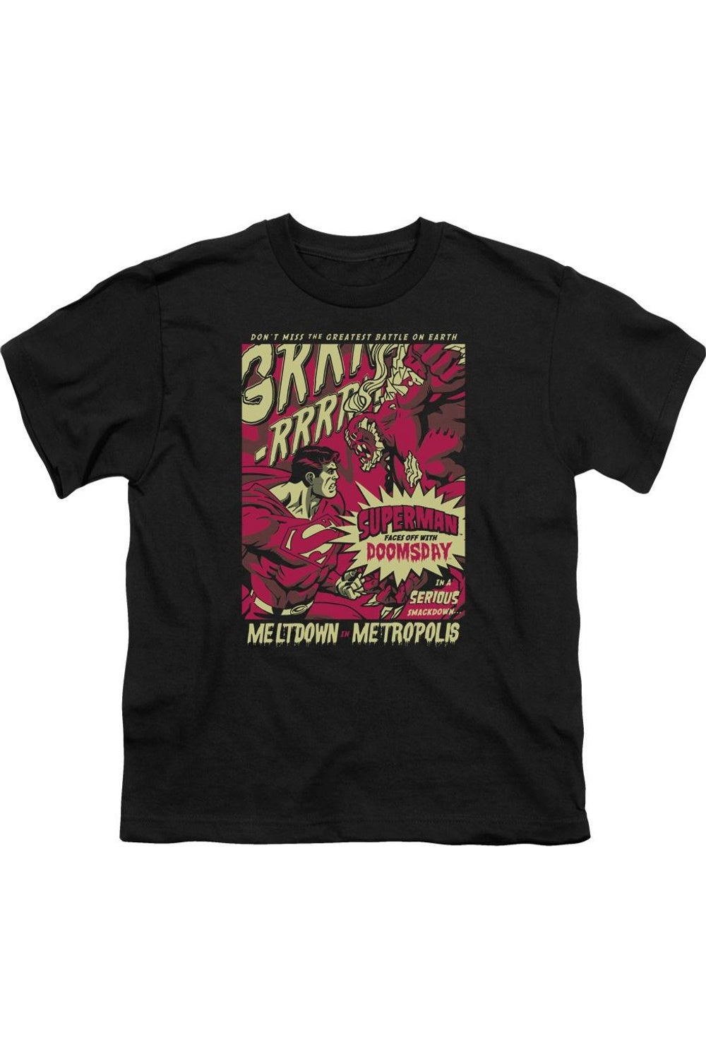 

Футболка с коротким рукавом для детей Superman Metropolis Meltdown Gildan, черный
