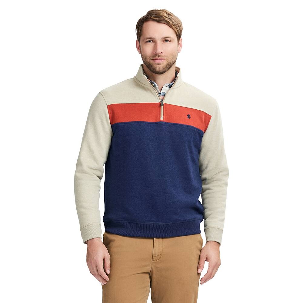 

Мужской флисовый свитер с молнией на четверть длины IZOD Advantage Performance, цвет Camel Heather