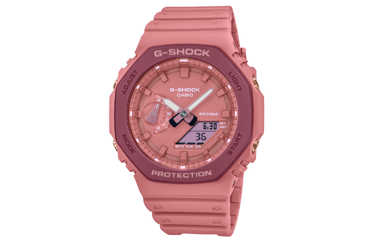 

CASIO Часы-унисекс с двумя жидкокристаллическими/аналоговыми дисплеями, розового цвета