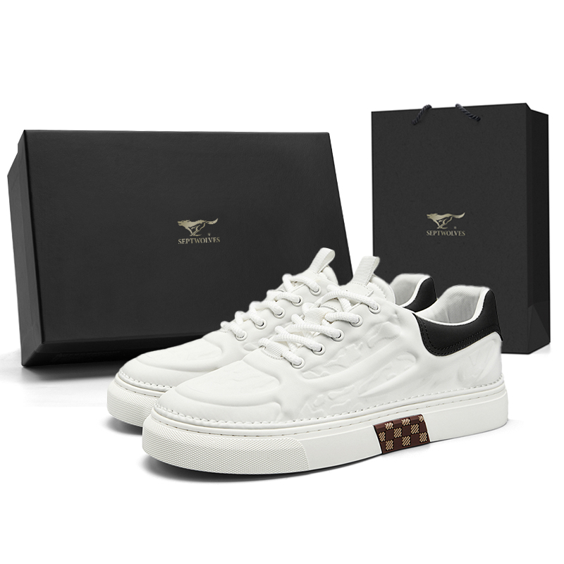 

SEPTWOLVES Мужские лоу-топ скейтборд кроссовки белые, цвет White (Standard Leather Shoe Size)
