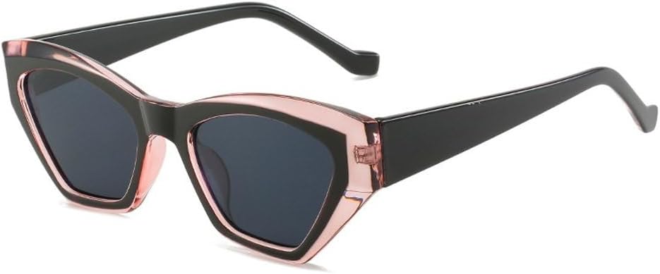 

Популярные модные солнцезащитные очки в форме многоугольного глаза, нестандартной формы, «кошачий глаз», женские, ретро, ​​двухцветные, с защитой от УФ-излучения UV400, мужские солнцезащитные очки SKFGNX, Black Pink Grey