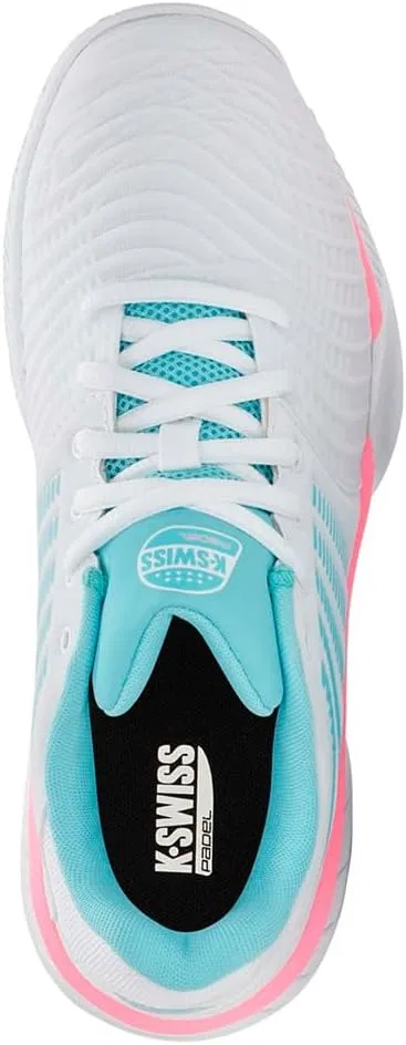 Кроссовки для падел K-Swiss Express Light 3 HB, белые/софт-неон-блю/неон-бабл-гам — фото 2