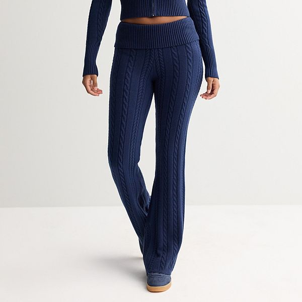 

Мягкие брюки с кабелем и отворотом Juniors Harper & Ivy, Navy