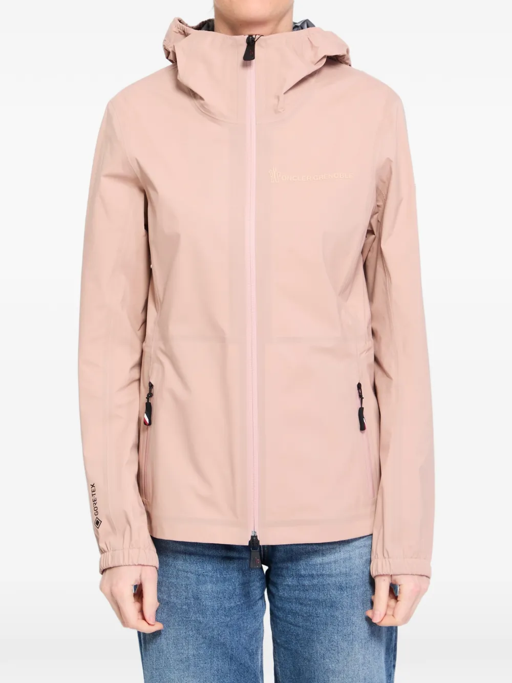 

Куртка с капюшоном и деталями с логотипом Moncler Grenoble, розовый