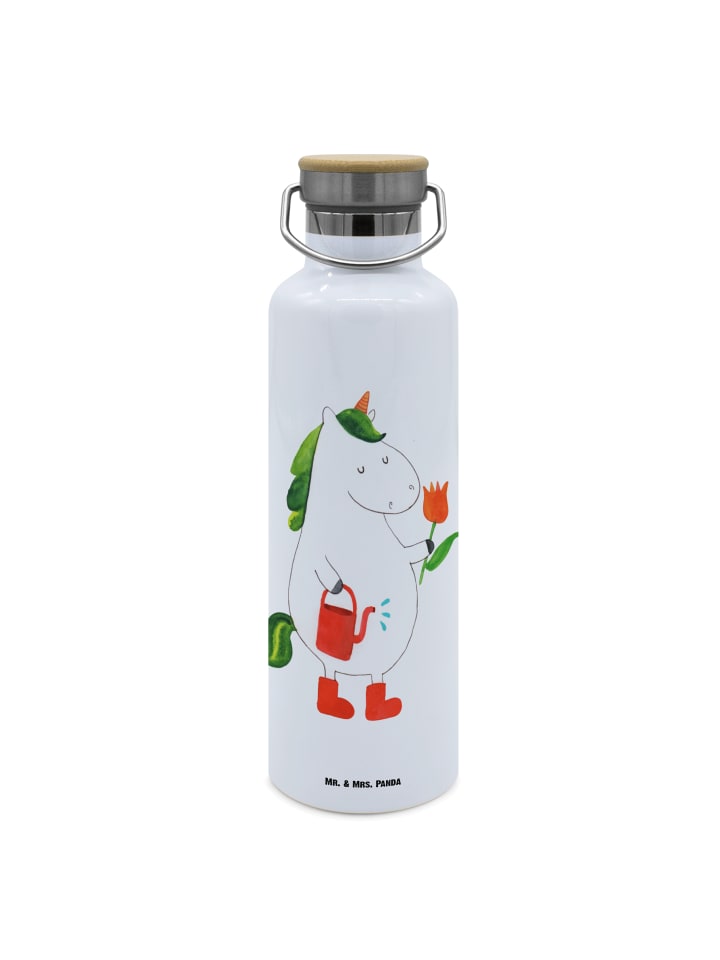 

Mr. & Mrs. Panda Бутылка для воды "Белый единорог-садовник" без надписи