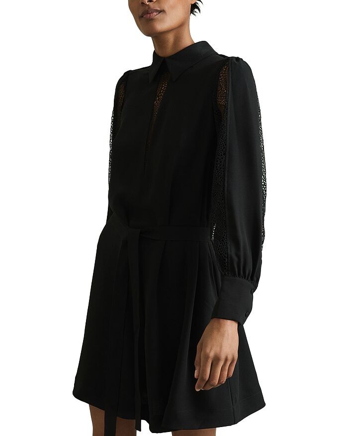 

Платье REISS Reema с кружевной вставкой, черный