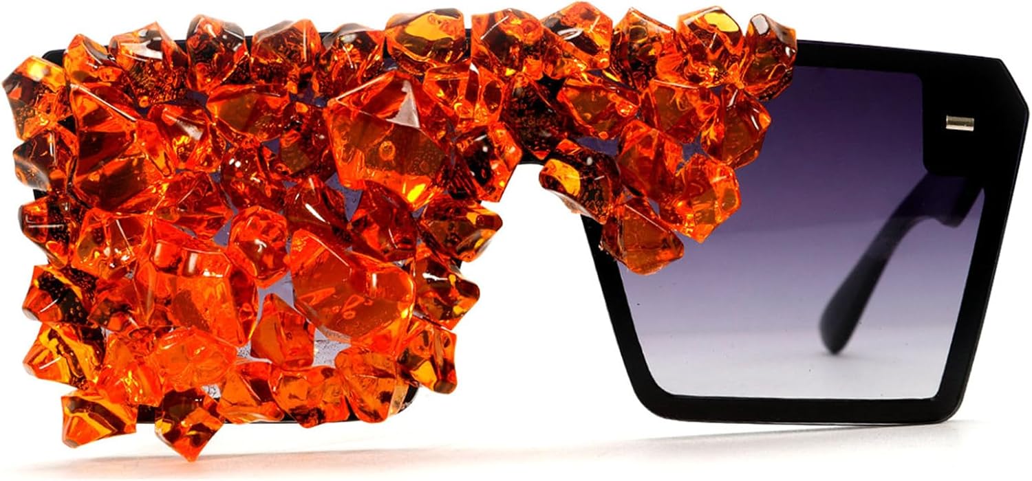 

Willochra — большие солнцезащитные очки со стразами для женщин, модные очки в стиле Y2K, роскошные солнцезащитные очки с защитой от УФ-излучения UV400, винтажные, с плоской верхней частью, футуристические солнцезащитные очки, C5