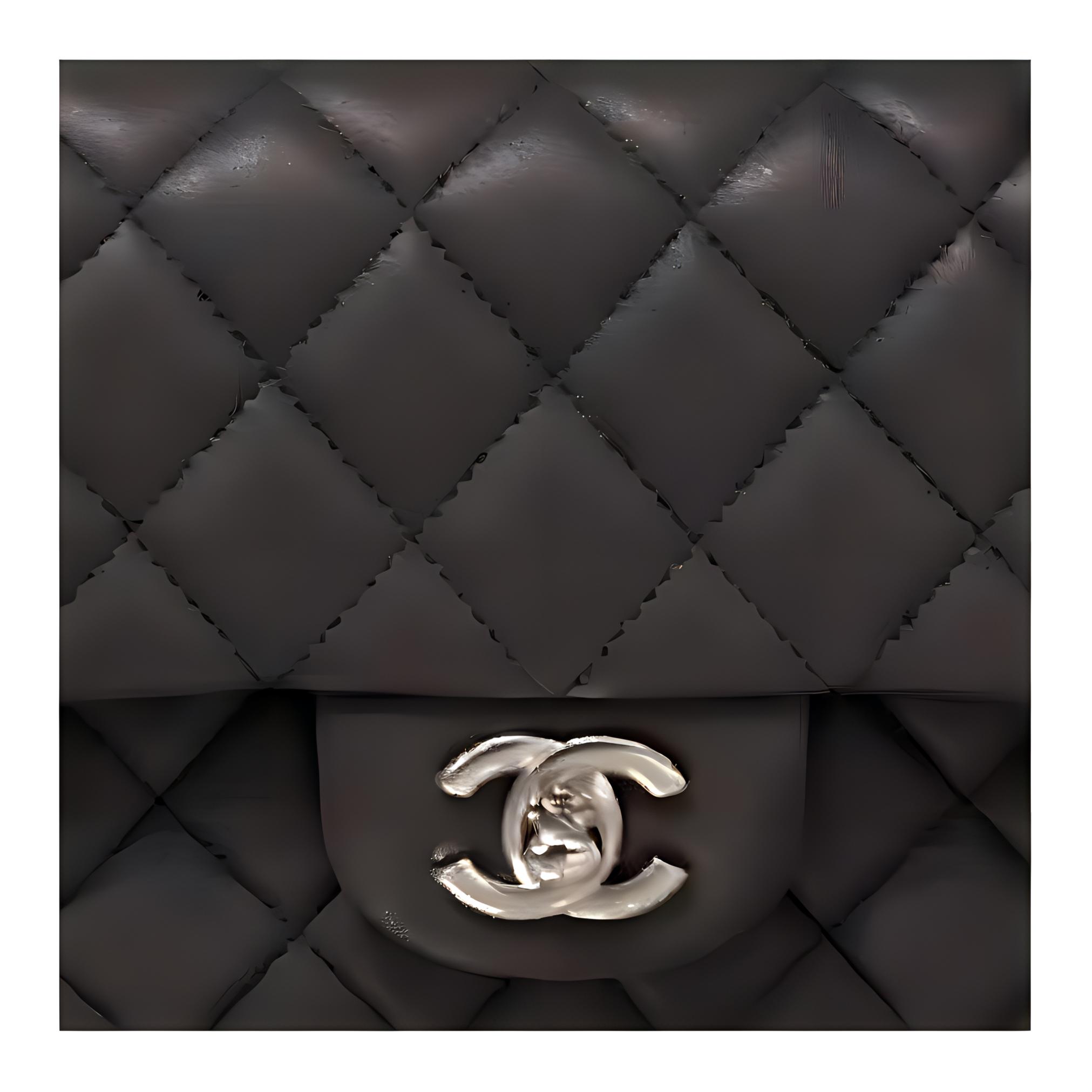 CHANEL Классический клатч из овечьей кожи с логотипом CF Миниатюрная женская сумка через плечо кроссбоди Темно-серый — фото 2