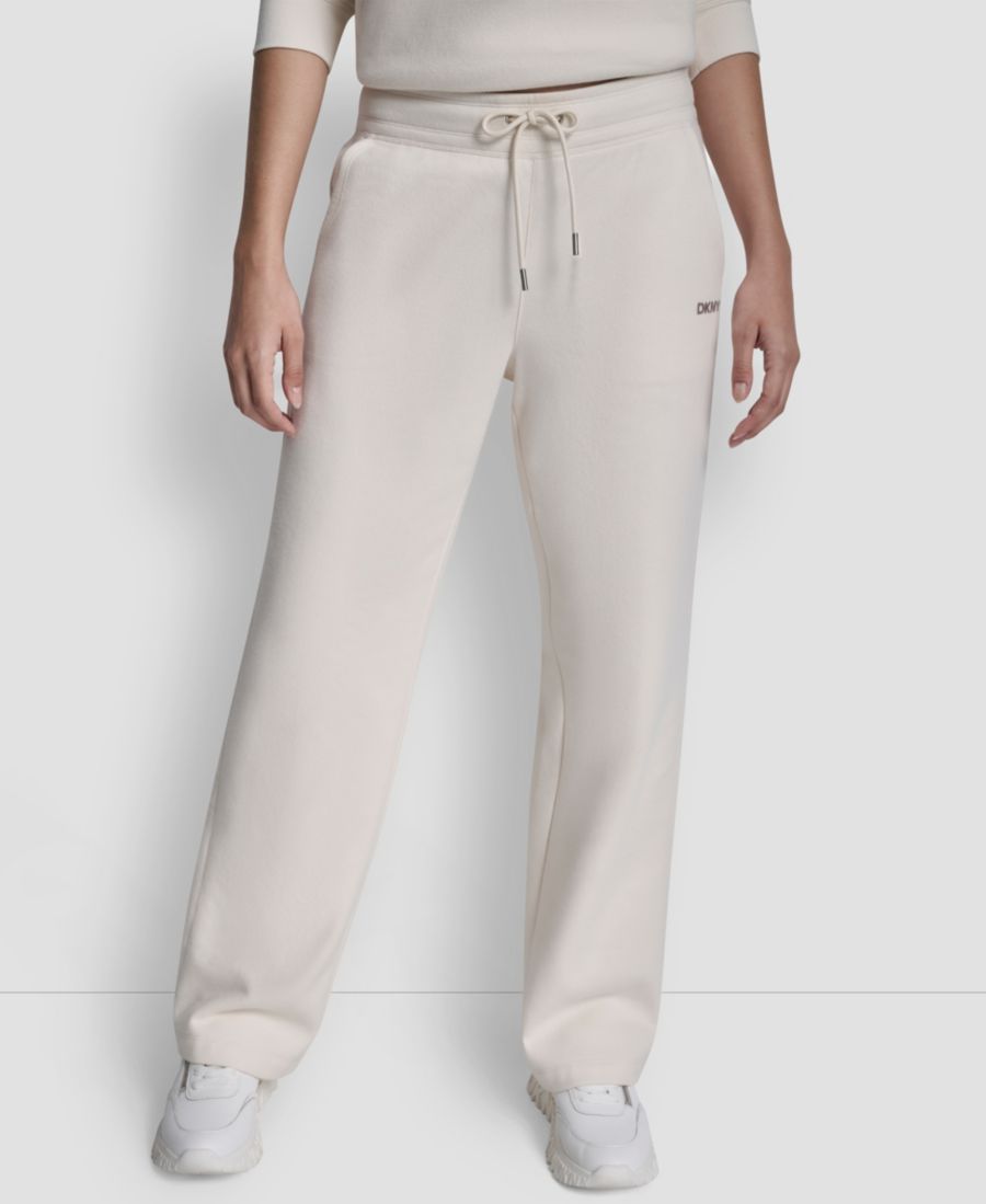 

Женские брюки с металлизированным ворсом и открытыми штанинами, надеваемые через голову DKNY, Eggnog