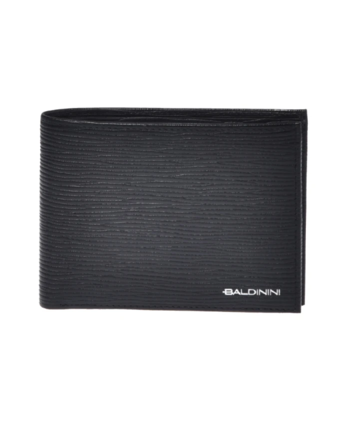 

Черный кожаный кошелек с принтом Baldinini, черный