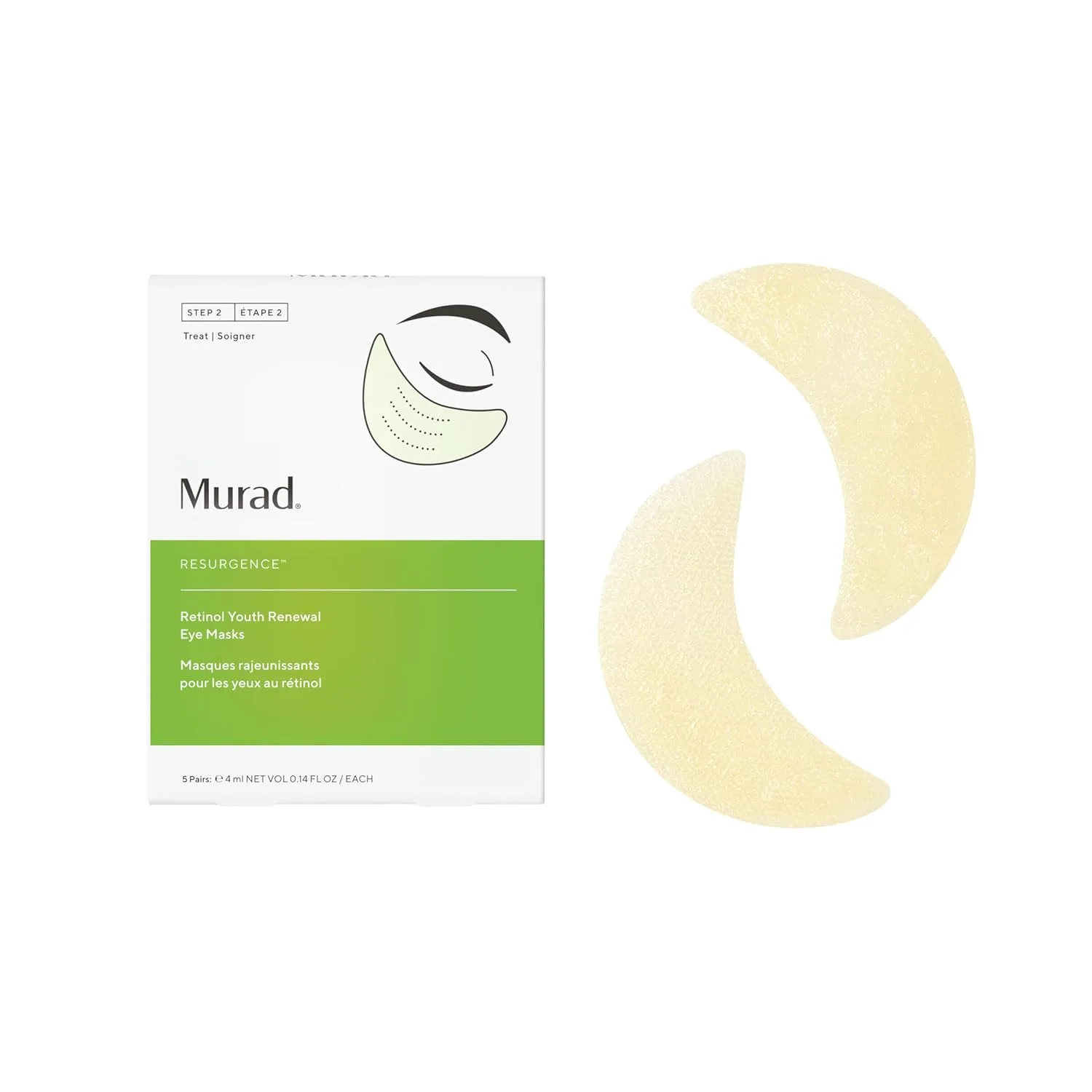 Патчи для кожи вокруг глаз Murad Retinol Youth Renewal с ретинолом, голубым агавой и маракуйей - нескользящие, с полным впитыванием, для борьбы с морщинами и отечностью. 5 пар (1 шт.), Blue
