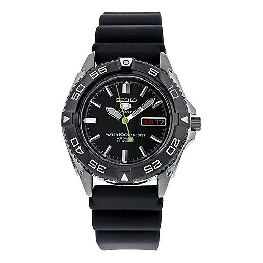 

Часы Men's SEIKO No. 5 Rubber Strap Mechanical Watch Black, черный