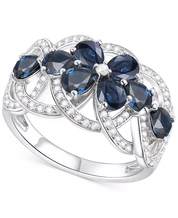 

Ажурное кольцо в виде цветка с изумрудом (2-1/4 карата) и бриллиантом (1/4 карата) из 14-каратного золота (также с рубинами и сапфирами) Macy'S, sapphire