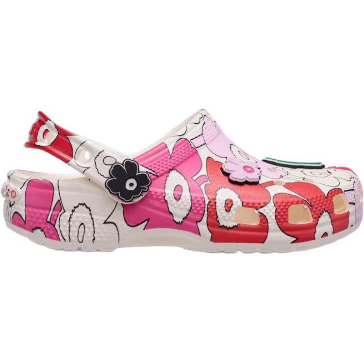 Классические детские сандалии Clog для дошкольников Crocs, экрю/красный/розовый/зеленый — фото 2