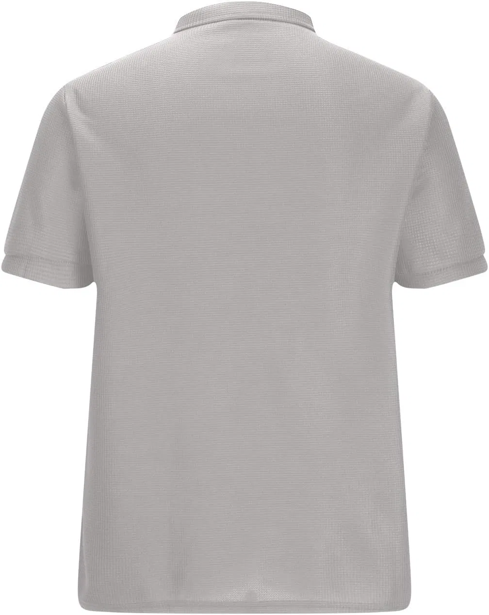Мужская рубашка-поло с воротником-стойкой, дышащая, slim fit, бренд Generic, серая — фото 3