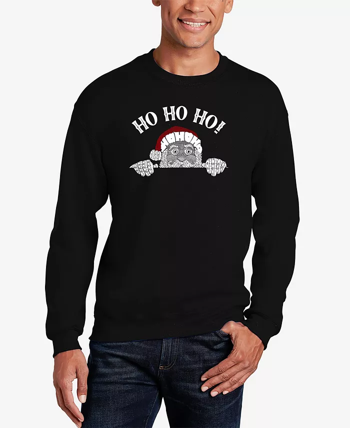 

Мужской свитшот с принтом "Peeking Santa Word Art" LA Pop Art, черный