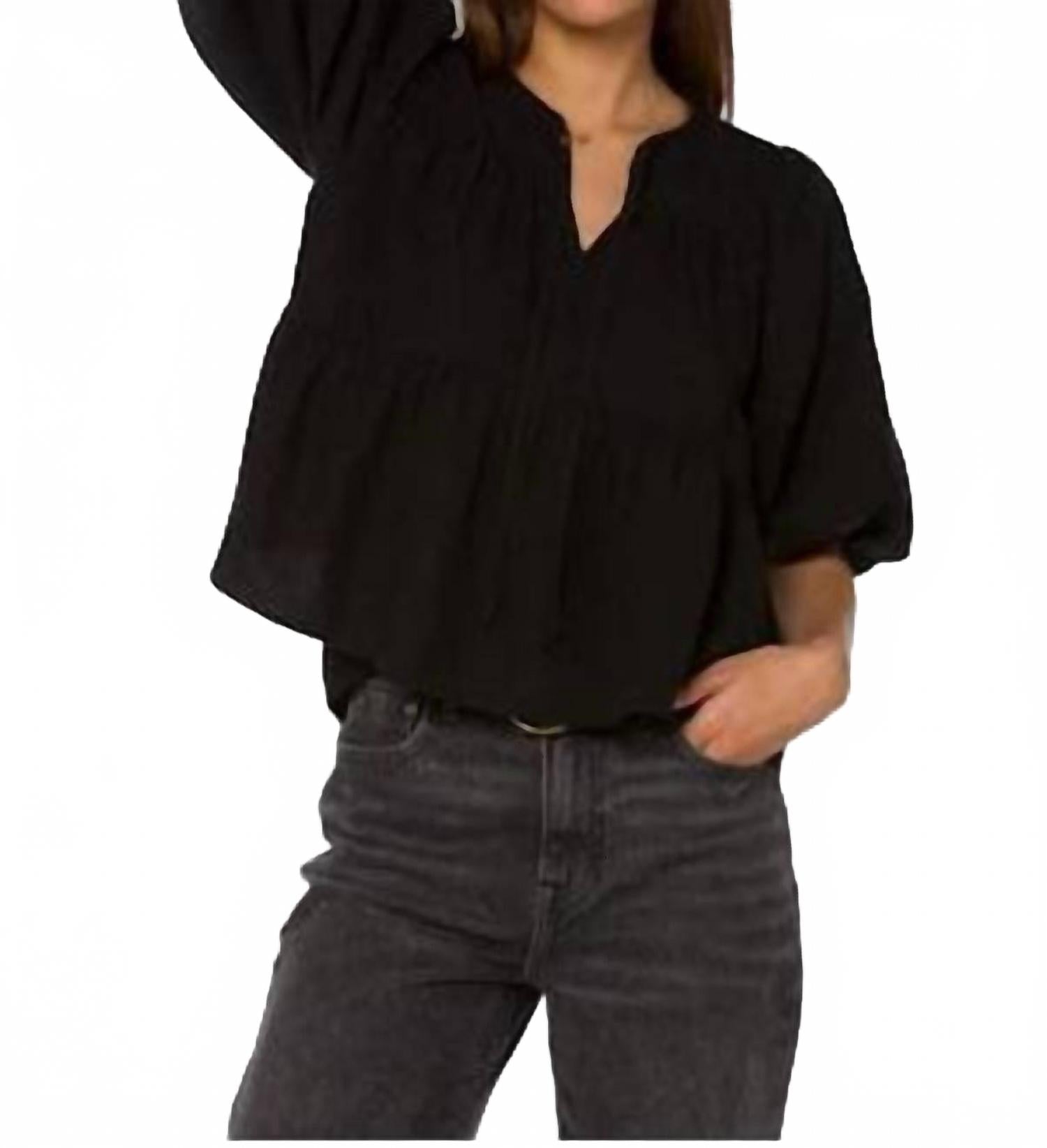 

Топ с рукавами-фонариками Ferlita черного цвета Velvet Heart, черный