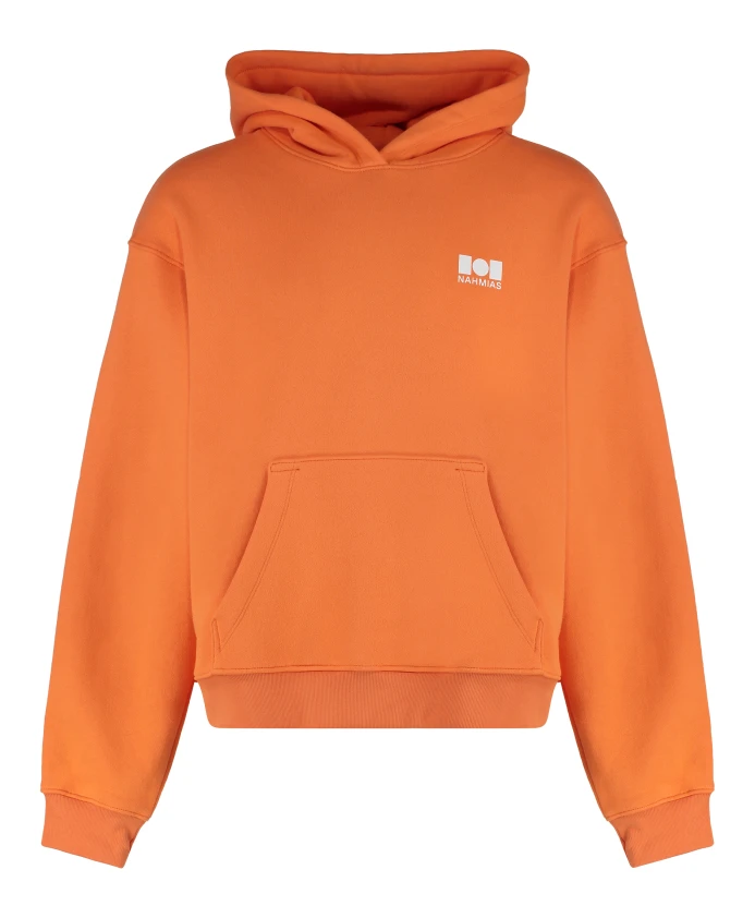 

Хлопковая толстовка с капюшоном и ребристой отделкой. Nahmias, оранжевый