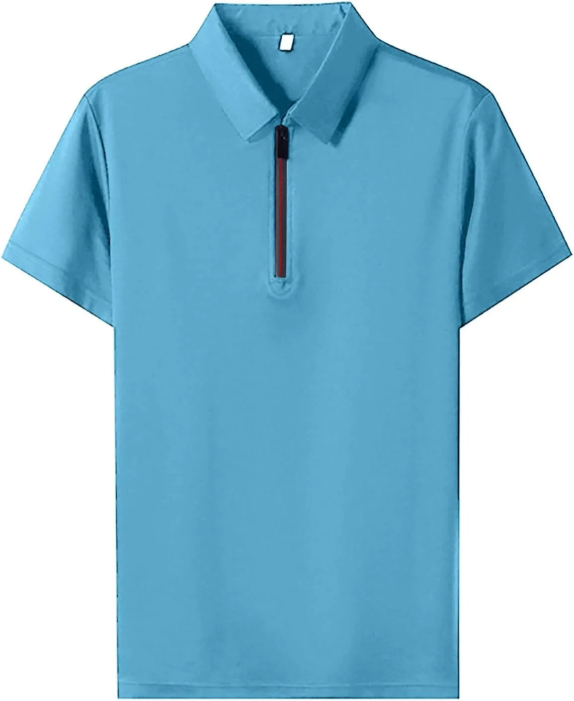 

Мужская повседневная футболка с коротким рукавом и молнией спереди