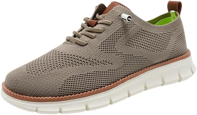 

Мужские повседневные туфли Oxfords, деловые сетчатые туфли для ходьбы, модные удобные кроссовки для тенниса и прогулок, шнуровка, дышащие, легкие, с мягкой подошвой, для работы на улице, кроссовки Breeze Xdfvc, хаки