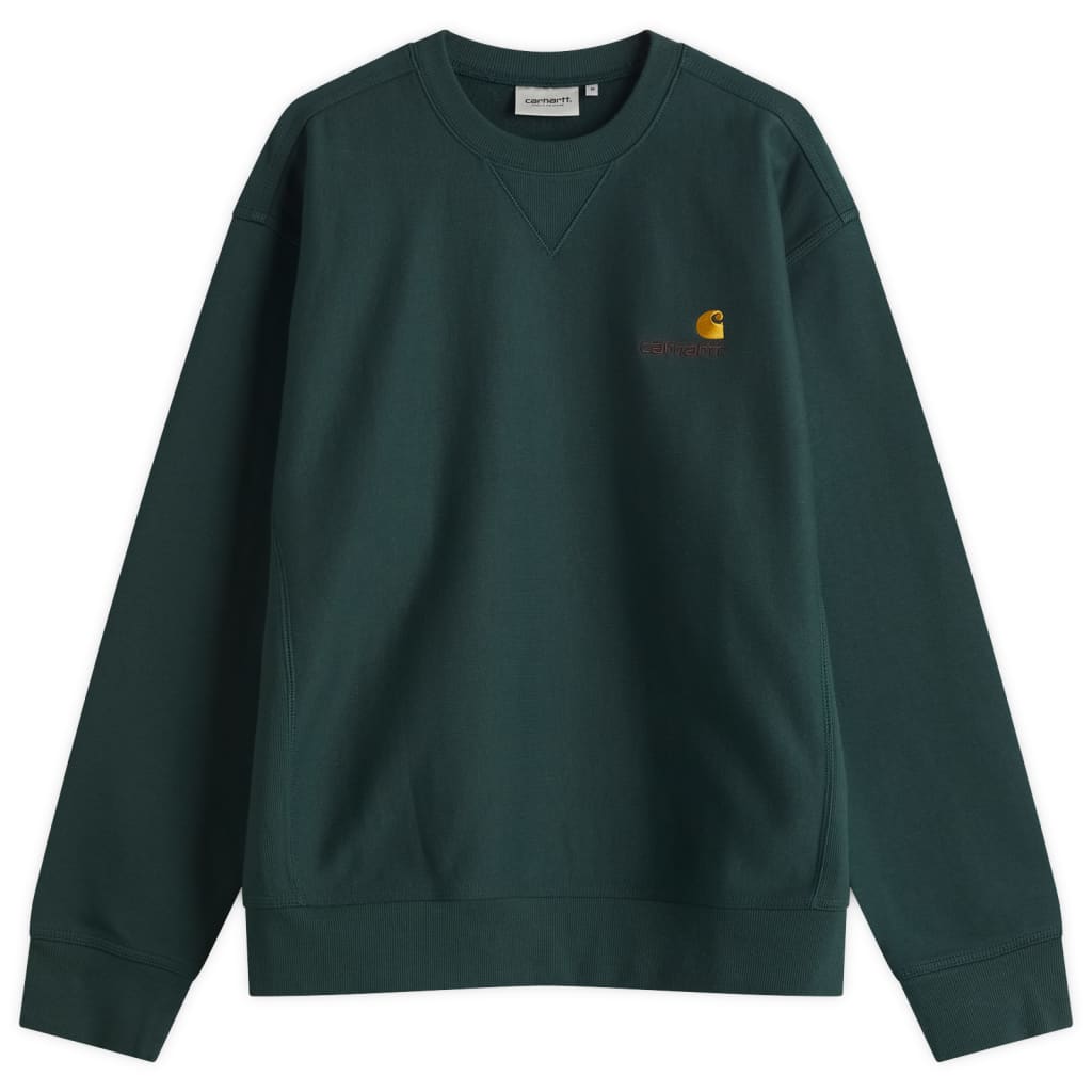 

Свитшот с надписью American script Carhartt Wip, цвет conifer