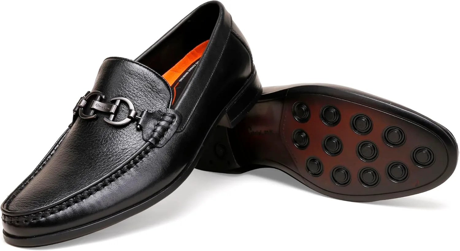 

Мужские лоферы. Кожаные пенни-лоферы для мужчин, формальная обувь без шнуровки с пряжкой ChrisLOOK, коричневый