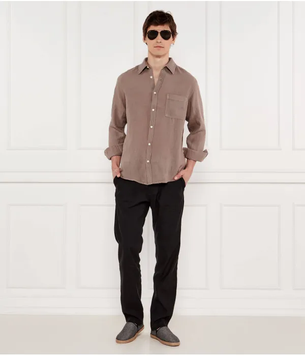 Элегантная льняная рубашка_6 Regular fit Boss Orange, бежевый — фото 2