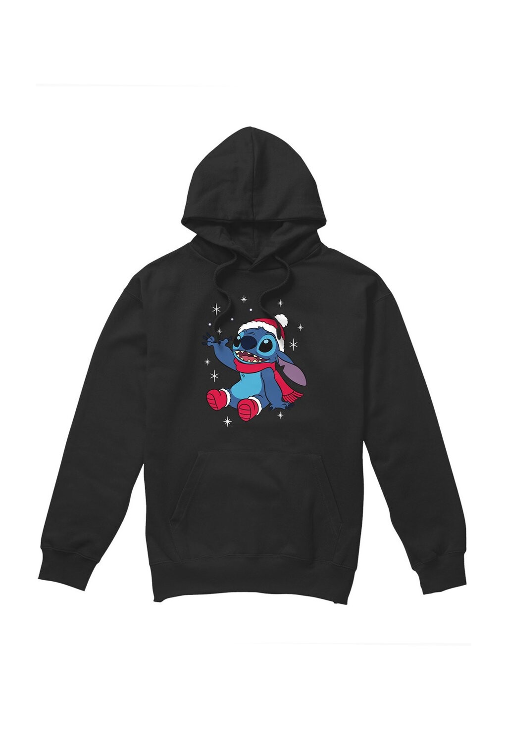 

Толстовка с капюшоном LILO AND STITCH CHRISTMAS SNOWFLAKES PRINT Disney, черный