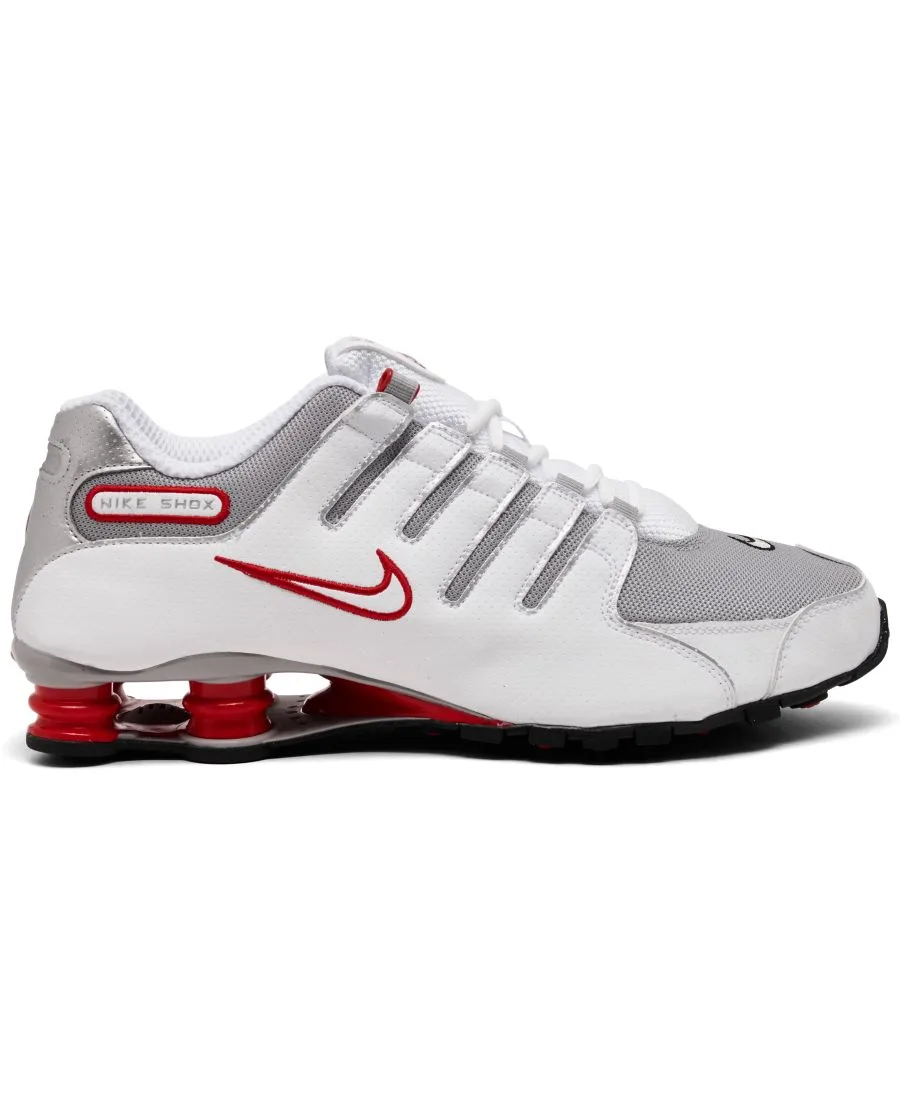 Мужские повседневные кроссовки Shox NZ от Finish Line Nike, белый, серебро, красный — фото 2