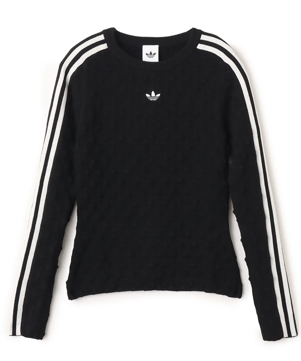 Свитшот adidas Slim Solid Spike Knit, из полиэстера и шерсти, чёрный