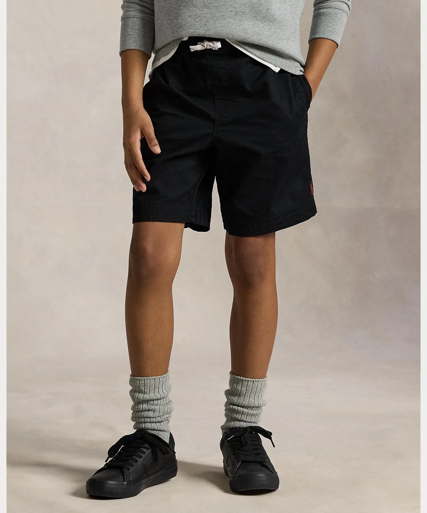 Детские хлопковые шорты POLO RALPH LAUREN чёрные — фото 4