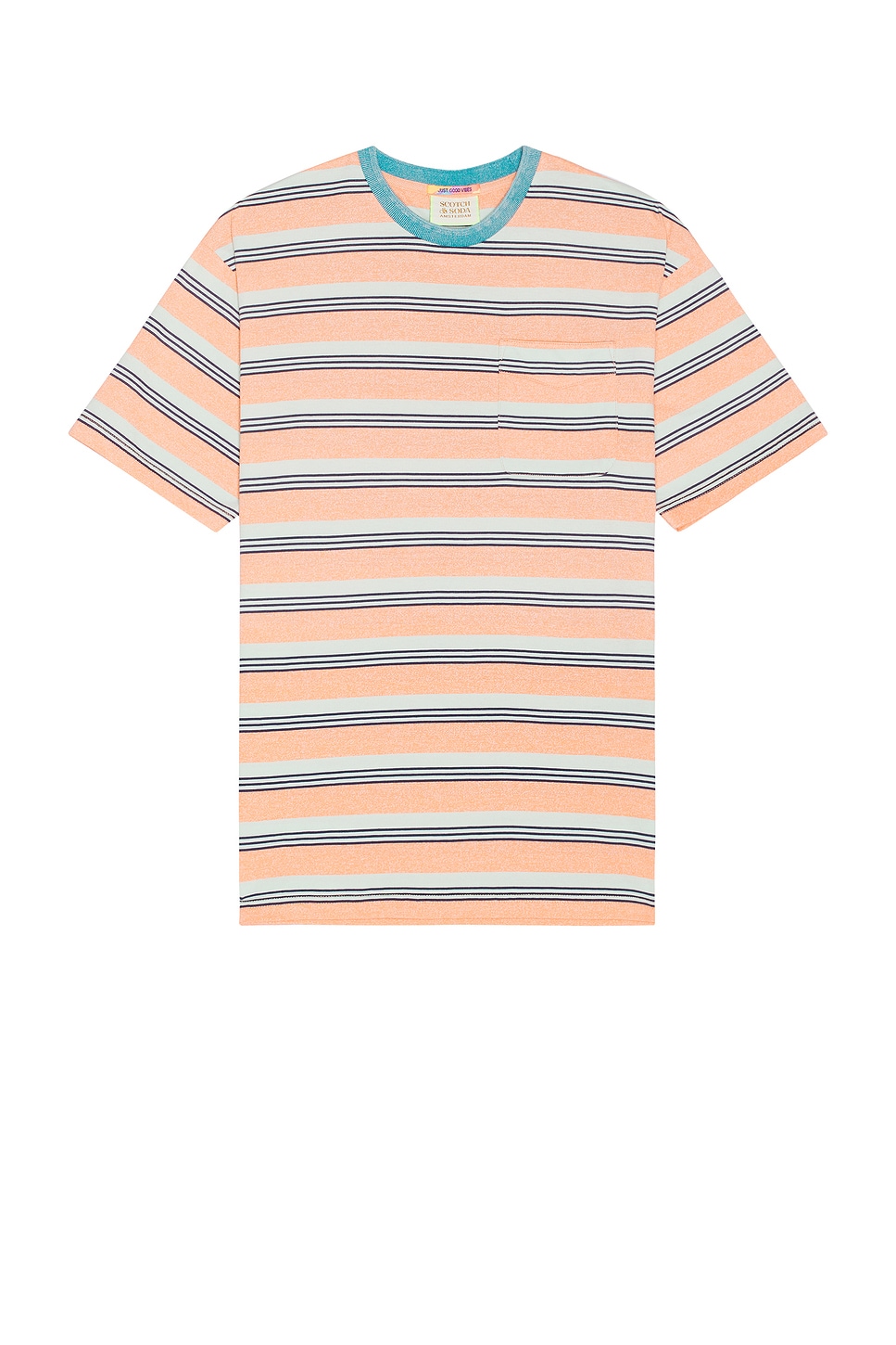 

Футболка с карманом в полоску yarn dye Scotch & Soda, зеленый
