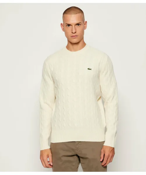 

Шерстяной свитер Classic fit Lacoste, белый