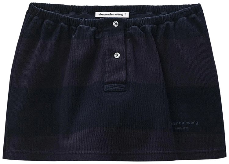 

Мини-шорты-поло Alexander Wang в стиле «деконструированное» с черной полосатой отделкой