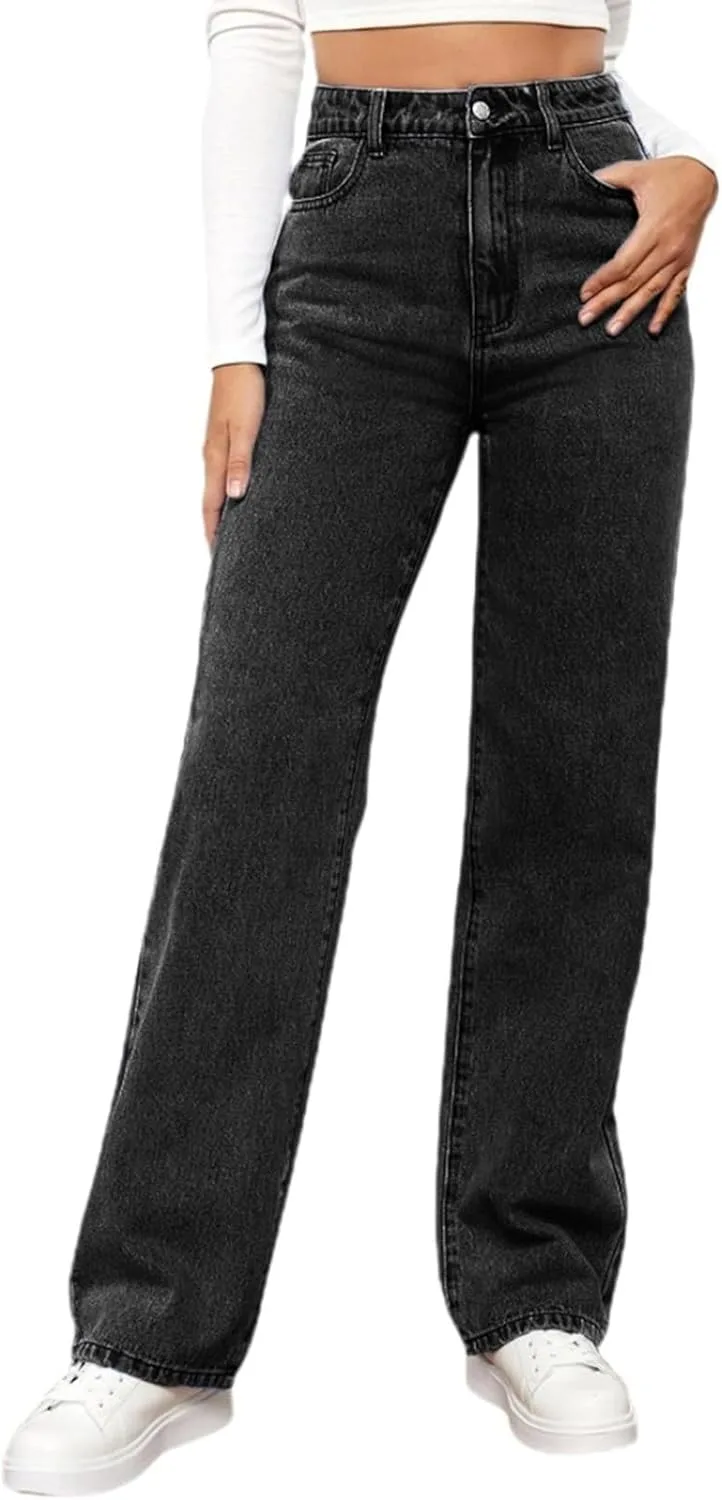 

Прямые джинсы для женщин, High Waisted с эффектом Tummy Control HBDHEJL