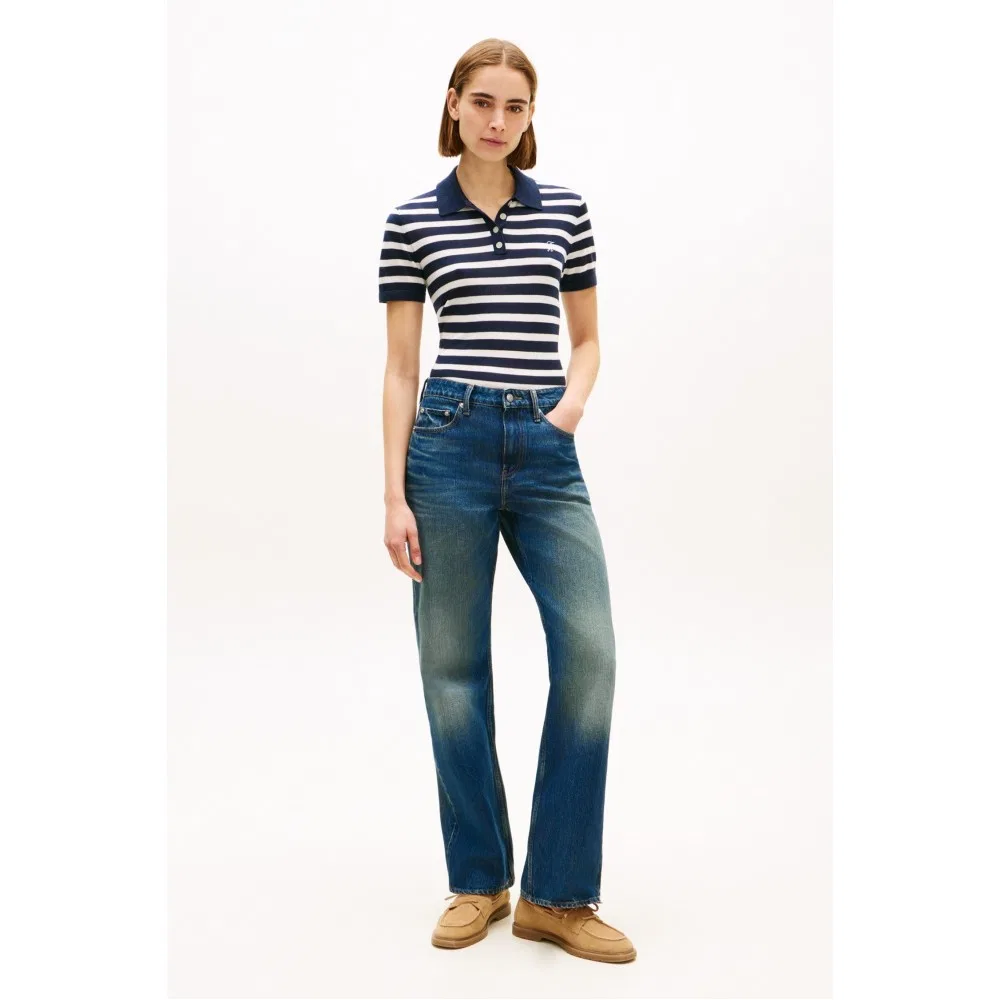 Женский синий свитер-поло из смесового шелка от Tommy Hilfiger Women — фото 2