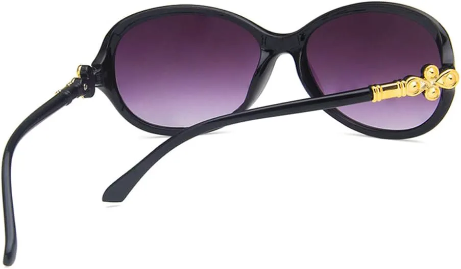 

Солнцезащитные очки Shiratori женские, ретро, ​​ярко-черные, для отдыха и путешествий, овальные, неполяризованные, с защитой от УФ-излучения UV400, Bright Black