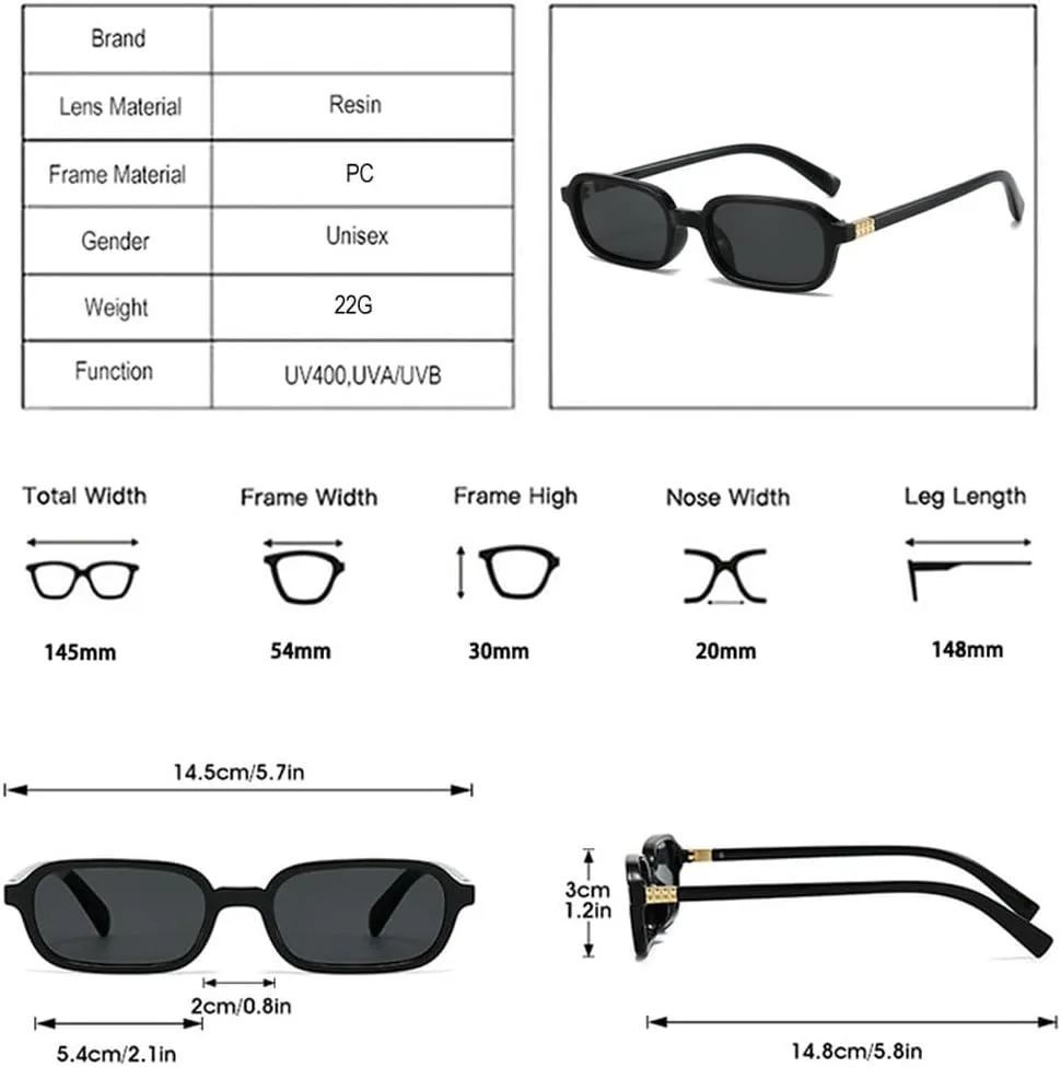 

Солнцезащитные очки прямоугольной формы для женщин, винтажные очки с защитой от УФ-излучения UV400 для мужчин, модные панк-солнцезащитные очки WNCKSQ, Beige Clear