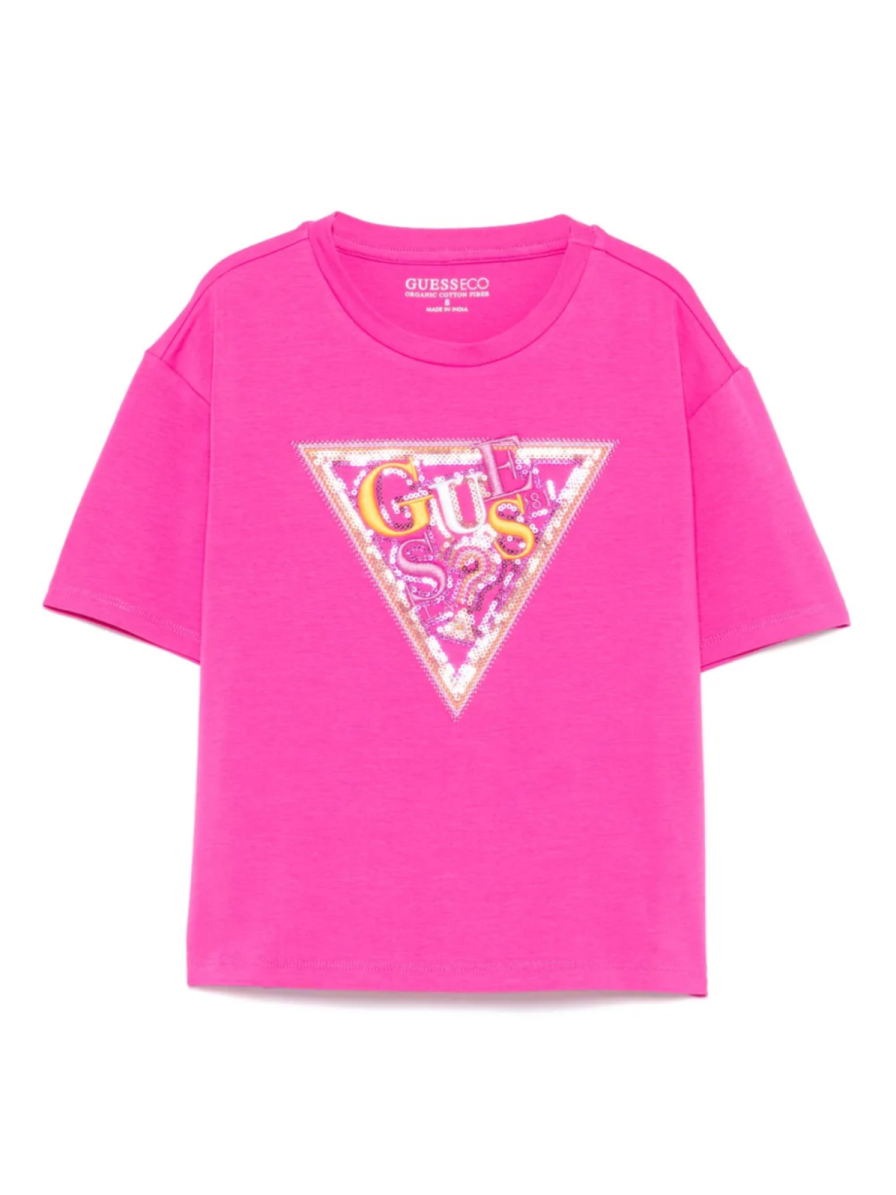 

Футболка с вышитым логотипом guess kids, розовый