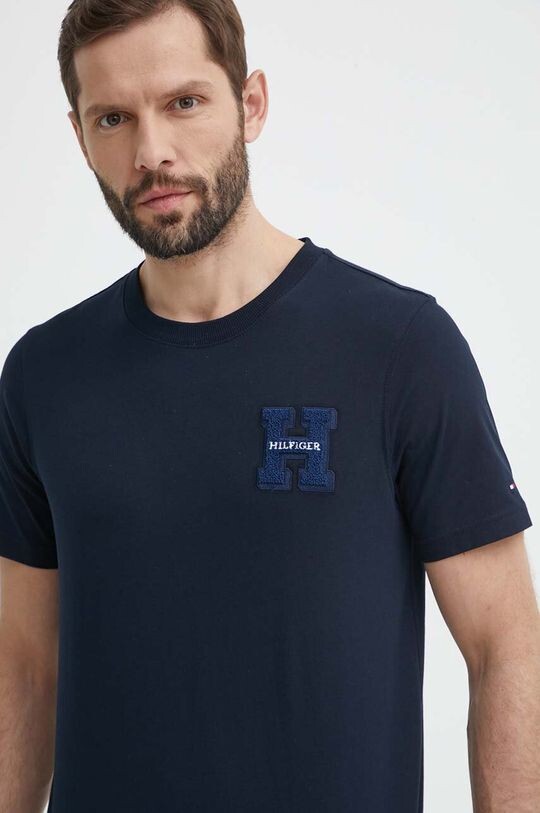 

Хлопковая футболка Tommy Hilfiger, темно-синий