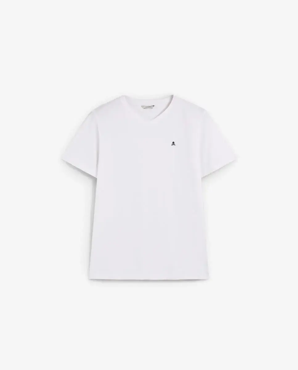 

Мужская базовая футболка с вышитым черепом Scalpers, белый