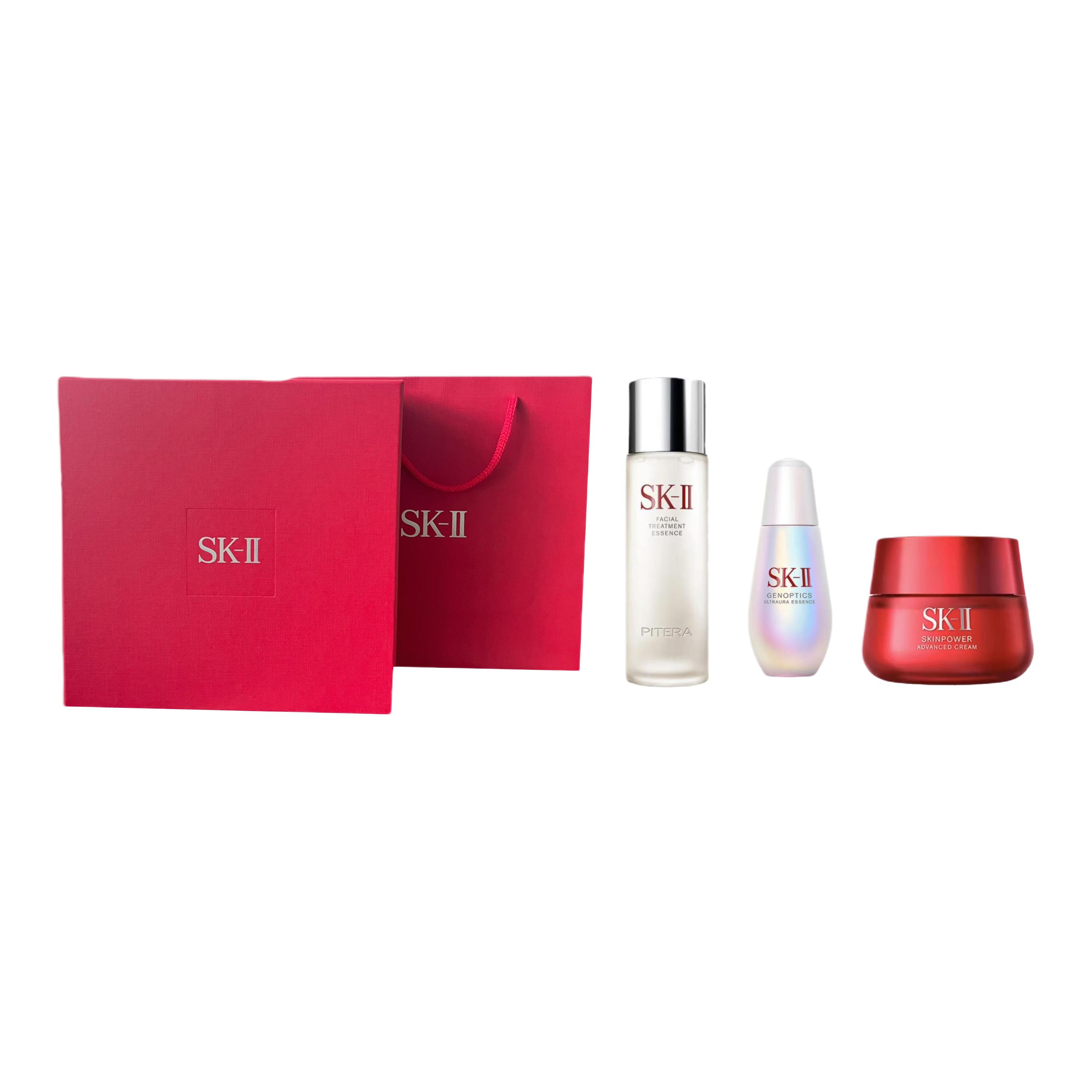Наборы для ухода за кожей SK II Radiant Glow Serums Lotion Soothing 230ml+50g+30ml Sk-Ii, three-piece set: new version large красный bottle moisturizing 50g+miracle water 230ml+new version little bulb 30ml — фото 2