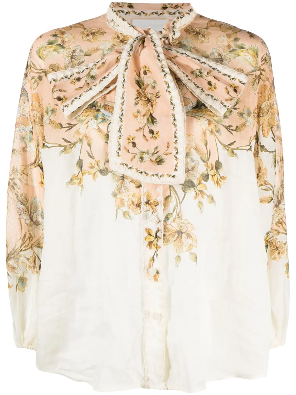 

Блузка Chintz с завязками ZIMMERMANN, розовый