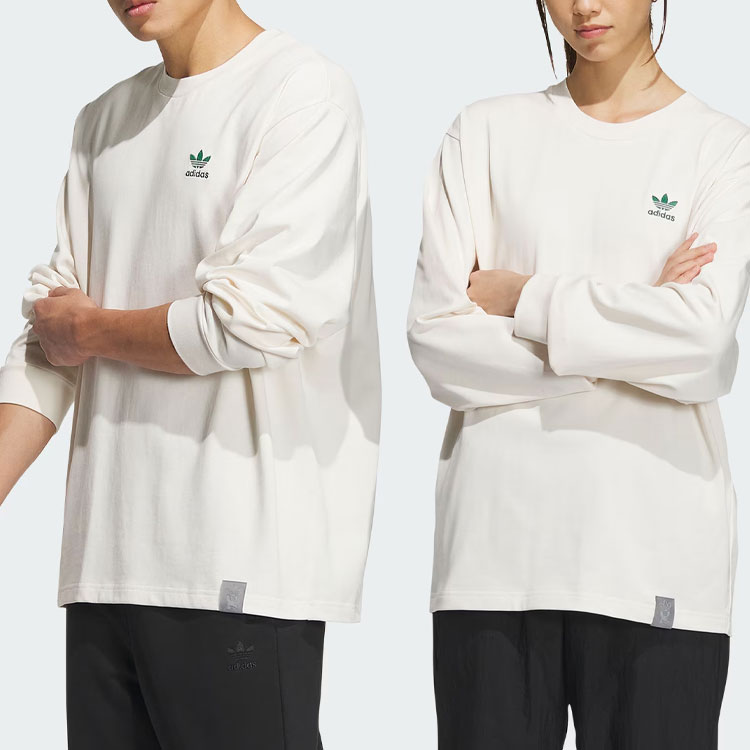 Футболка с рукавом дроп-шиoulder унисекс розовая белая Adidas Originals — фото 4